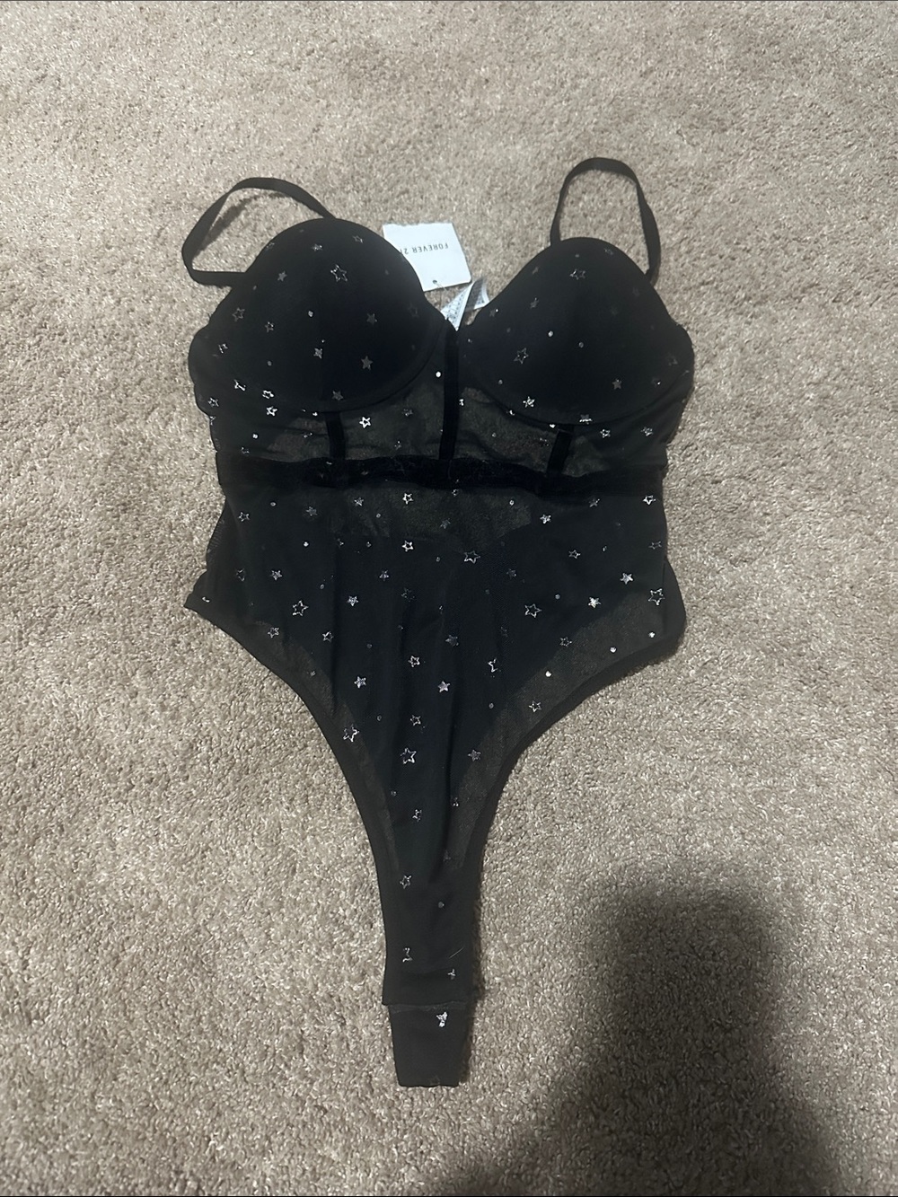 Forever 21 Star-Embellished Sheer Bodysuit